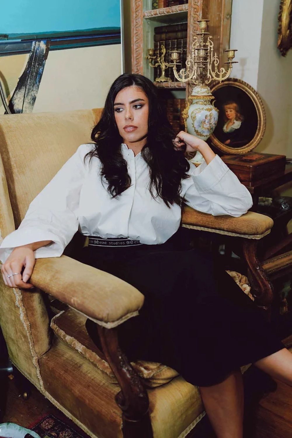 Brunette editorial portrait with a polished finish